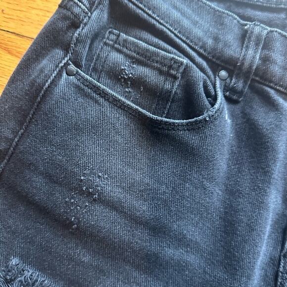 Pacsun Vintage Icon Black Distressed High-Rise Jeans  Raw Hem, Effortless Edge - Picture 12 of 15